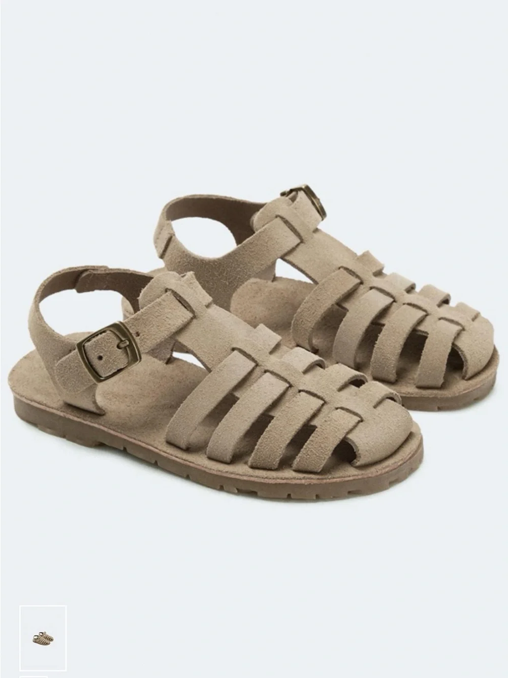 Zara Kids Unisex Leather Fishnan Sandals